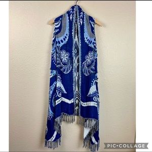 ANTHROPOLOGIE RAJ Bohemian Boho Fringe Kimono Shawl One Size